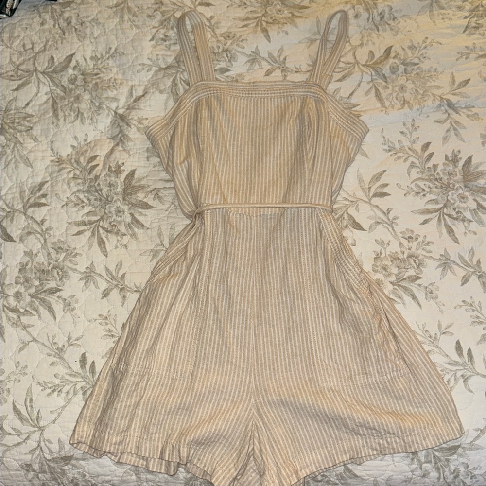 Old Navy Cream Striped Romper